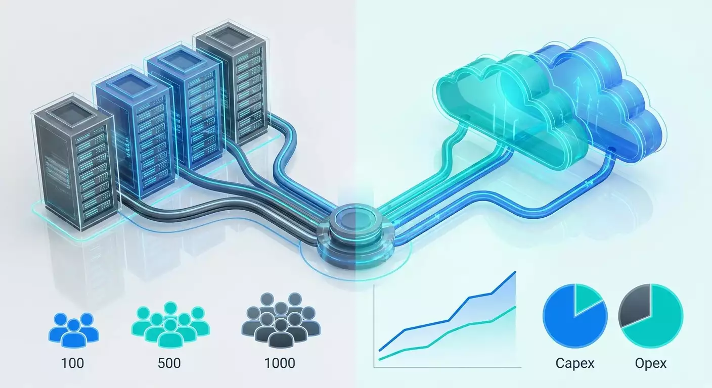 TCO VPN d’entreprise : cloud vs on‑premise pour 100, 500 et 1000 utilisateurs