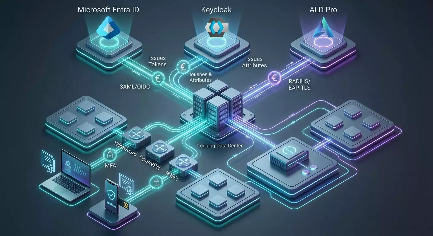 Corporate SSO and VPN: Entra ID, Keycloak, ALD Pro — The Complete 2026 Guide